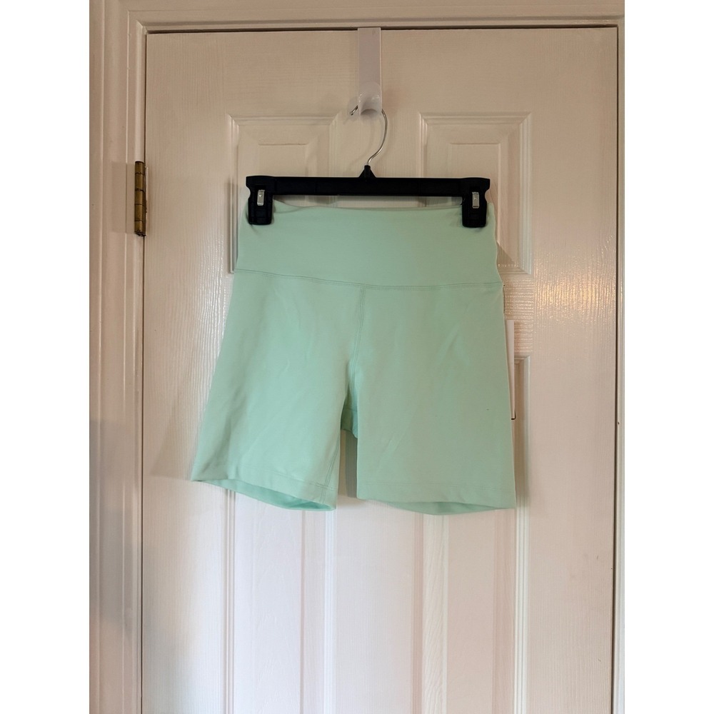 AQUA Athletic Sport Bike Shorts Sage Green High Waist LARGE